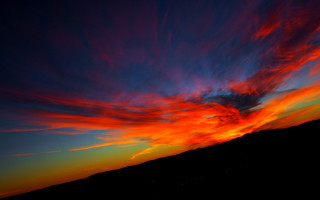 Sunset red cloud mountain blue - colorful cloud free wallpaper