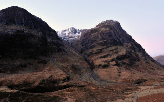 Mountain road snowy background peak - the top of it free wallpaper