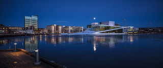 Cityscape boat night lights architecture - modernism free wallpaper