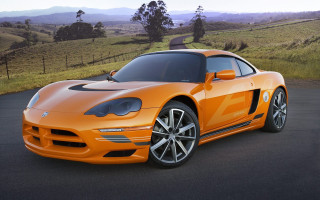 Bright orange sports car road - orange sports car free wallpaper