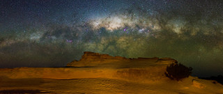 Night sky stars mountain tree - a night sky free wallpaper