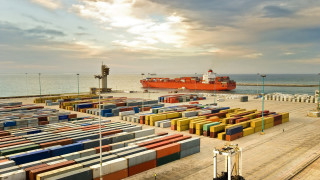 Cargo ship dock containers cityscape - a dock free wallpaper for desktop