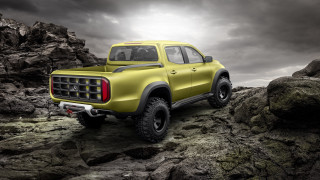 Yellow truck rocky terrain cloudy - rock and grass free wallpaper for desktop