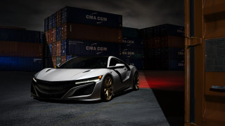 Car parkinglot container shippingcontainers night - the car free wallpaper