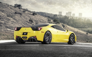 Yellow sports car hill city - a yellow sports car free wallpaper