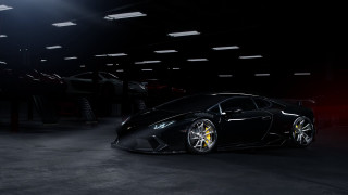 Black sports car dark garage 10 - a dark garage free wallpaper for desktop