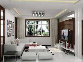 Living room large window white - a television free wallpaper