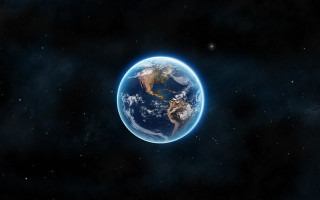 Earth blue white stars glow - earth free wallpaper