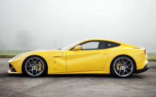 Yellow sports car foggy parking 3 - a parking lot free wallpaper