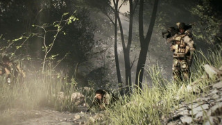 Camouflage man forest gun night - free gaming wallpaper for desktop