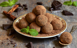 Chocolate truffles mint leaves food - boetius adamsz bolswert free wallpaper for desktop
