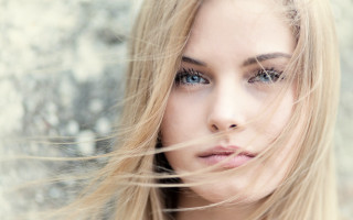 Blonde woman wind blown closeup - claire falkenstein free wallpaper