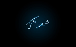 Neon sign just live dark - text free wallpaper for desktop