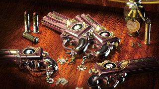 Guns alcohol clock detailed photorealism - evert collier free wallpaper