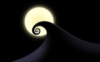 Black white wave light moon - full free wallpaper for desktop
