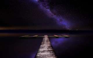 Dusk milkyway dock night sky - a long exposure free wallpaper