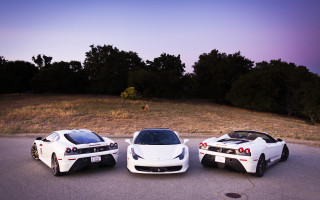White sports cars dusk purple - dusk time free wallpaper