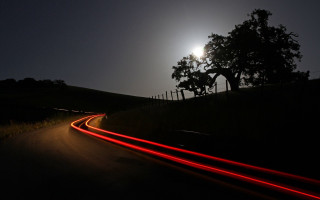 Long exposure car night road - alson s. clark free wallpaper