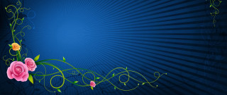 Blue roses vines bouquet gothic - a blue stripe free wallpaper for desktop