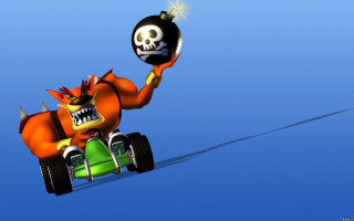 Cartoon toycar skull bomb desert - game art free wallpaper