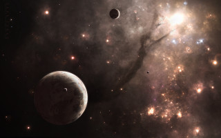 Space astronaut moon stars galaxy - a. hardy free wallpaper