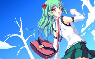 Green hair girl backpack anime - anime free wallpaper for desktop