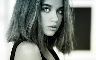 Woman long hair black top 23 - a window in the background free wallpaper for desktop