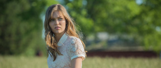 Woman white dress field trees 2 - daphne fedarb free wallpaper for desktop