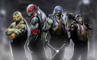 Teenage mutant ninjas lineup glowing - teenage free wallpaper