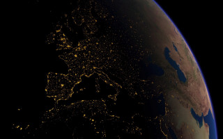 Satellite europe night space citylights - visible free wallpaper for desktop