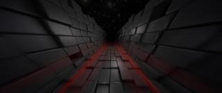 Dark tunnel red lights room - the end of the tunnel free wallpaper