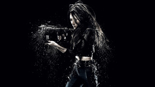 Woman water splash black background - biopunk free wallpaper for desktop