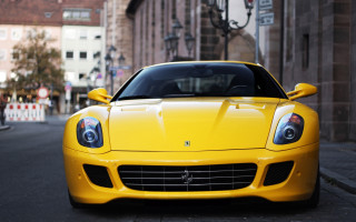 Yellow sports car city street 3 - a yellow sports car free wallpaper