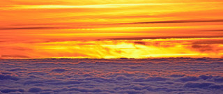 Sunset clouds plane matte painting - a plane in the foreground free wallpaper