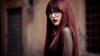 Red haired glasses gothic portrait - red hair and glasses free wallpaper