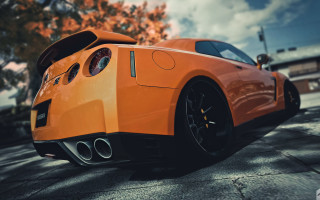 Sports car street sky clouds - a street free wallpaper