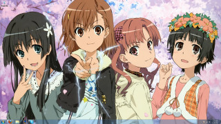 Anime girls tree flowers purple - a purple background free wallpaper