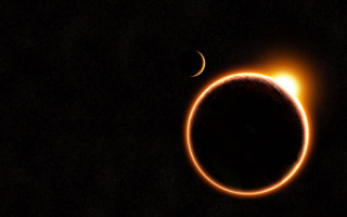 Solar eclipse orange ring black - a solar eclipse free wallpaper