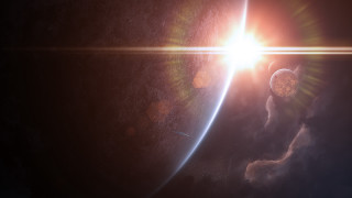 Sunshine clouds space station distant - eve ryder free wallpaper