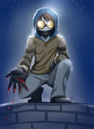 Person sitting ledged bloody hand - dark art free wallpaper for mobile