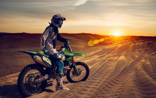 Desert sunset dirtbike matte cinematic - amir zand free wallpaper