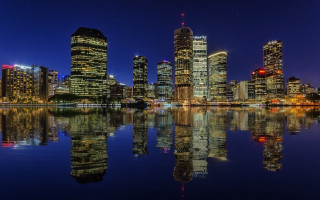 City skyline night reflections asia - elizabeth durack free wallpaper
