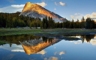 Mountain reflection trees water sky 2 - ansel adams free wallpaper