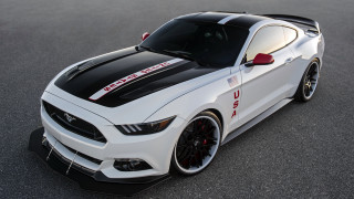 White mustang racing stripe hood - racing free wallpaper