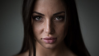 Elina karimova freckled hair serious - realistic shaded perfect face free wallpaper for desktop