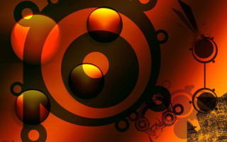 Red black background circles arrows - biomechanical free wallpaper