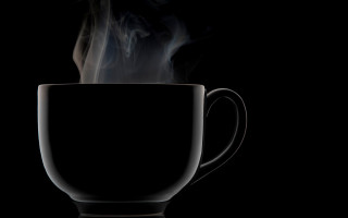 Hot coffee steam reflection minimalism - a cup free wallpaper for desktop