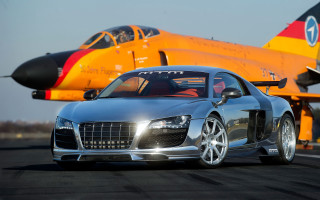 Silver car jet runway fighter - chrome free wallpaper