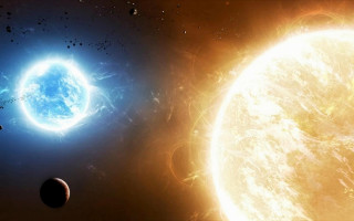 Two planets star moon sky - two planet free wallpaper