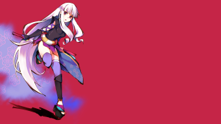 Anime whitehair purpleoutfit redbackground bluepinkbackground - a purple outfit free wallpaper